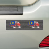 Kool Maleisisch vlagontwerp Bumpersticker (Op auto)