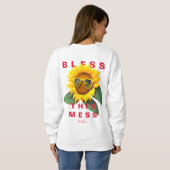 Kool mama Life Bless Deze Mess Summer Sunflower Trui (Achterkant volledig)