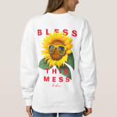 Kool mama Life Bless Deze Mess Summer Sunflower Trui (Achterkant)