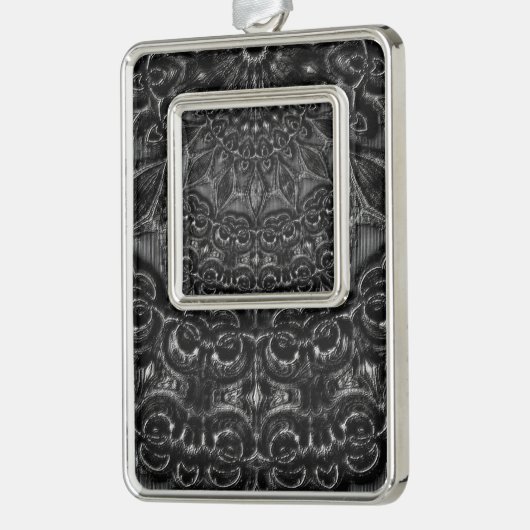 Kool Mandala kerstversiering Verzilverd Omlijst Ornament (Links)