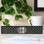 Kool Mannen Monogram SIlver Metallic look Kantoor Naambordje