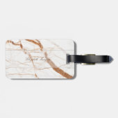 Kool marmer Stone Texture, monogram-gepersonalisee Bagagelabel (Achterkant horizontaal)
