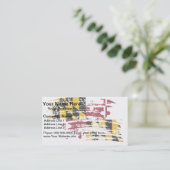 Kool Marylander-vlaggenontwerp Visitekaartje (Staand voorkant)