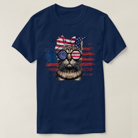 kool - meowica - kat met blauw en zonnebril Ameri T-shirt (Design voorkant)