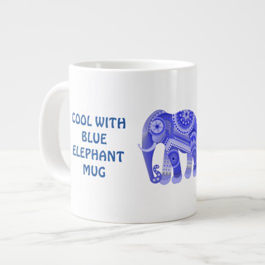KOOL MET BLAUWE ELEPHANT-MOK GROTE KOFFIEKOP (Links)