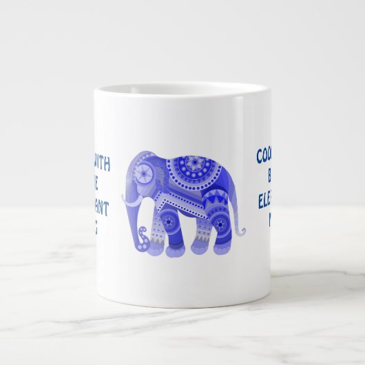 KOOL MET BLAUWE ELEPHANT-MOK GROTE KOFFIEKOP (Voorkant)