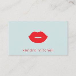 Kool Minimaal Rood Lippen Logo Visagist Mint Visitekaartje