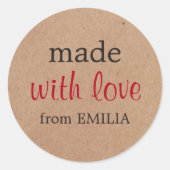 Kool Minimale drukke Kraft met liefde voor Gift Ronde Sticker (Voorkant)