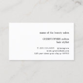 Kool minimalistisch blauw witte schaar haarlijst visitekaartje (Achterkant)