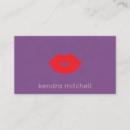 Kool Minimalistisch Rood Lippen Logo Make-up Artie Visitekaartje