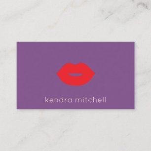 Kool Minimalistisch Rood Lippen Logo Make-up Artie Visitekaartje