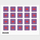 Kool Minimalistisch Rood Lippen Logo Make-up Kunst Vierkante Sticker (Vel)