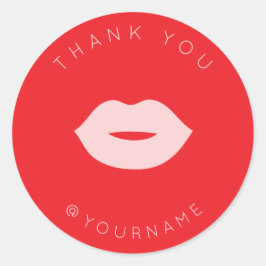 Kool Minimalistisch Roze Lippen Dank Je Poshmark Ronde Sticker