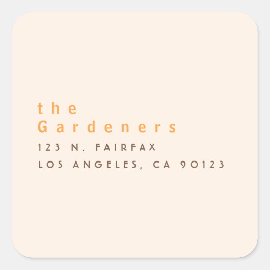 Kool minimalistisch vierkante sticker (Voorkant)