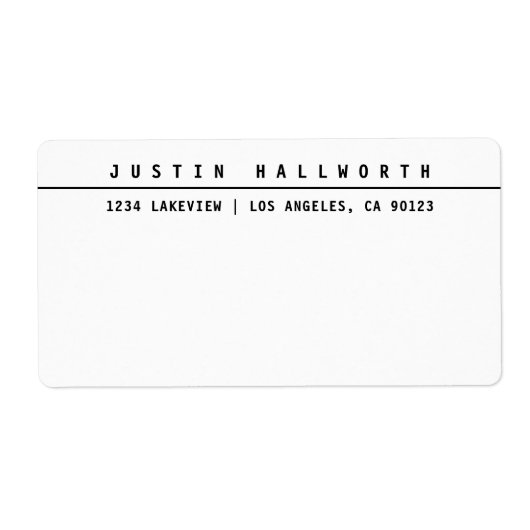 Kool minimalistisch zwart-wit etiket (Voorkant)