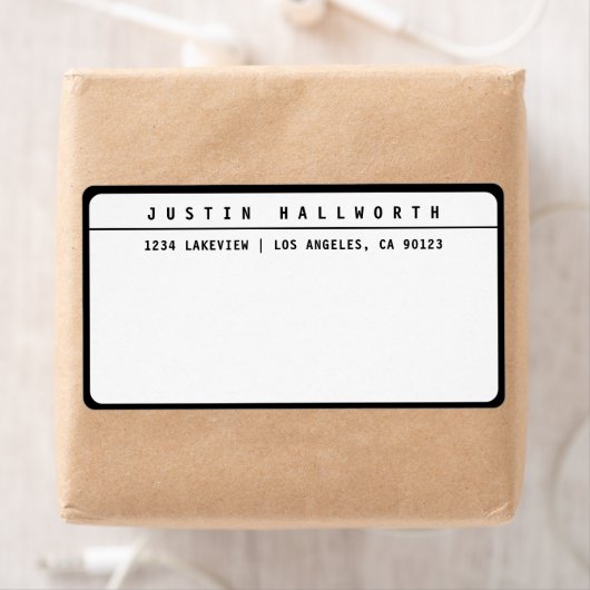 Kool minimalistisch zwart-wit etiket (Insitu)