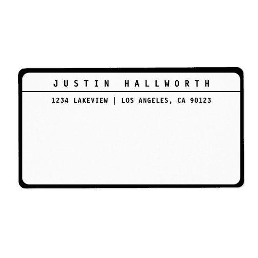 Kool minimalistisch zwart-wit etiket (Voorkant)