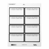 Kool minimalistisch zwart-wit etiket (Full Sheet)