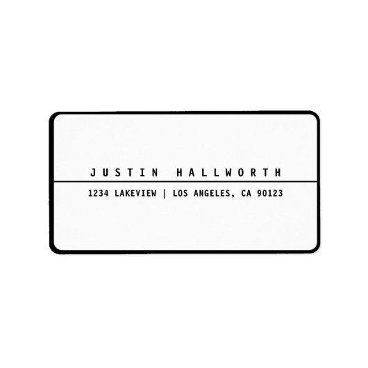 Kool minimalistisch zwart-wit etiket (Voorkant)