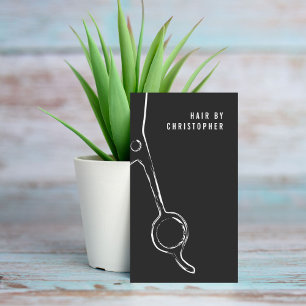 Kool minimalistisch zwart-witschaar haarstijllijst visitekaartje