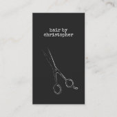 Kool minimalistisch zwart-witschaarste haarlijst visitekaartje (Voorkant)