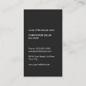 Kool minimalistisch zwart-witschaarste haarlijst visitekaartje (Achterkant)