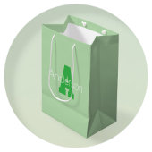 Kool modern monogram | licht en Kelly groen Medium Cadeauzakje