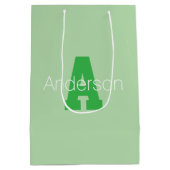 Kool modern monogram | licht en Kelly groen Medium Cadeauzakje (Achterkant)