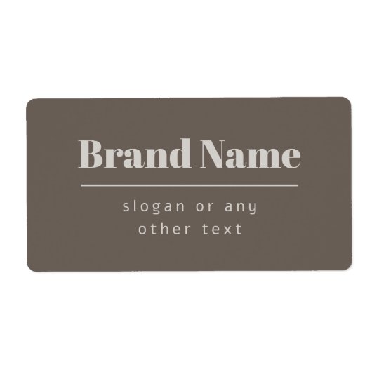 Kool Moderne Donkere & Lichte Beige Merk of Bedrij Etiket (Voorkant)