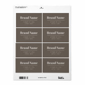 Kool Moderne Donkere & Lichte Beige Merk of Bedrij Etiket (Full Sheet)