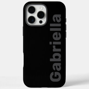 Kool Moderne Eenvoudige Zwarte & Grijze Naam iPhone 16 Pro Max Hoesje