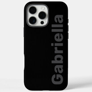 Kool Moderne Eenvoudige Zwarte & Grijze Naam iPhone 16 Pro Max Hoesje