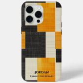 Kool Moderne Geometrisch – Zwarte en Oranje stijl Case-Mate iPhone Case (Achterkant)