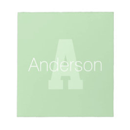 Kool Moderne Monogram | Lichtgroen & Wit Notitieblok