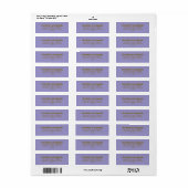 Kool Moderne Retouradres in Paars en Goud Etiket (Full Sheet)