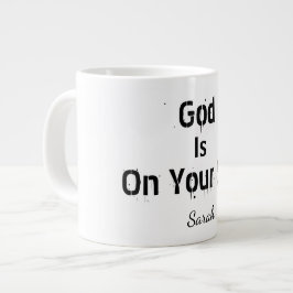 Kool Moderne Witte Naam Geloof God Is Aan Uw Zijde Grote Koffiekop