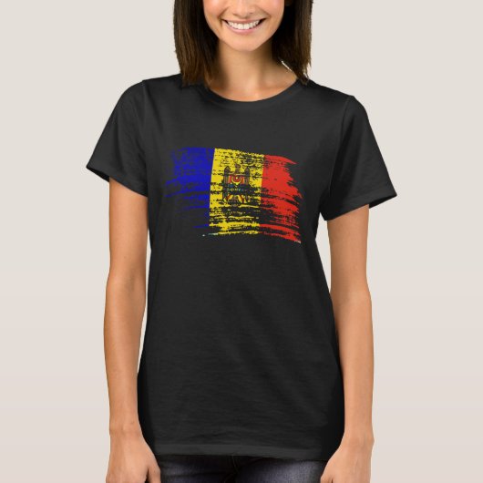 Kool Moldavisch vlagontwerp T-shirt (Voorkant)