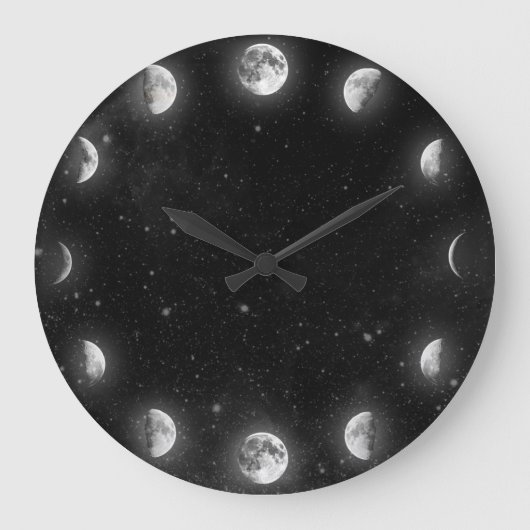 Kool Moon Phases Minimale Muurklok Novelty Wall Grote Klok (Voorkant)