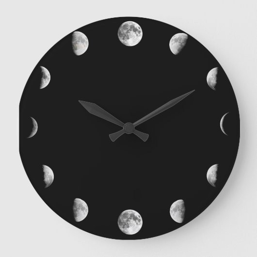 Kool Moon Phases Minimale Muurklok Novelty Wall Grote Klok (Voorkant)