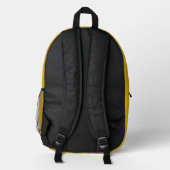 Kool Mosterd en Houtskool Geometrisch Monogram Bedrukte Rugzak (Achterkant)