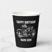 Kool Motorcycle 60th Birthday Name Mannen Papieren Bekers (Achterkant)