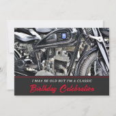 Kool Motorcycle Birthday Invitation Kaart (Voorkant)