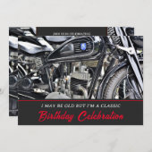 Kool Motorcycle Birthday Invitation Kaart (Voorkant / Achterkant)