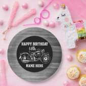 Kool Motorcycle Birthday Name Age Mannen Papieren Bordje (Feest)