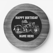 Kool Motorcycle Birthday Name Age Mannen Papieren Bordje (Voorkant)