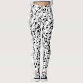 Kool Musical Notes and Symbols Random Pattern Leggings (Voorkant)