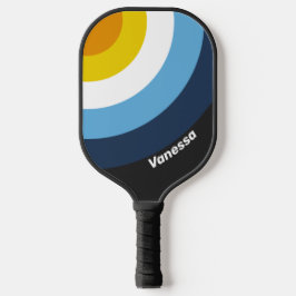 Kool Nachtval Cirkel Streep met Naam Pickleball Paddle