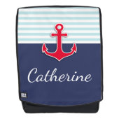 Kool Nautical Anchor Design Persoonlijke naam Rugtassen (Voorkant)