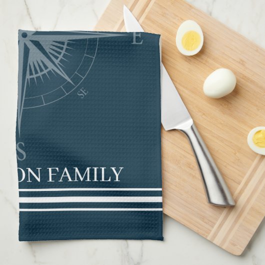 Kool Nautical Compass - Aangepast Theedoek (Quarter Fold)
