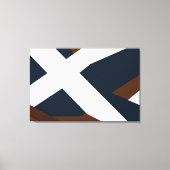 Kool Navy Wit Bruin Gelaagde Abstracte Canvas Afdruk (Voorkant)